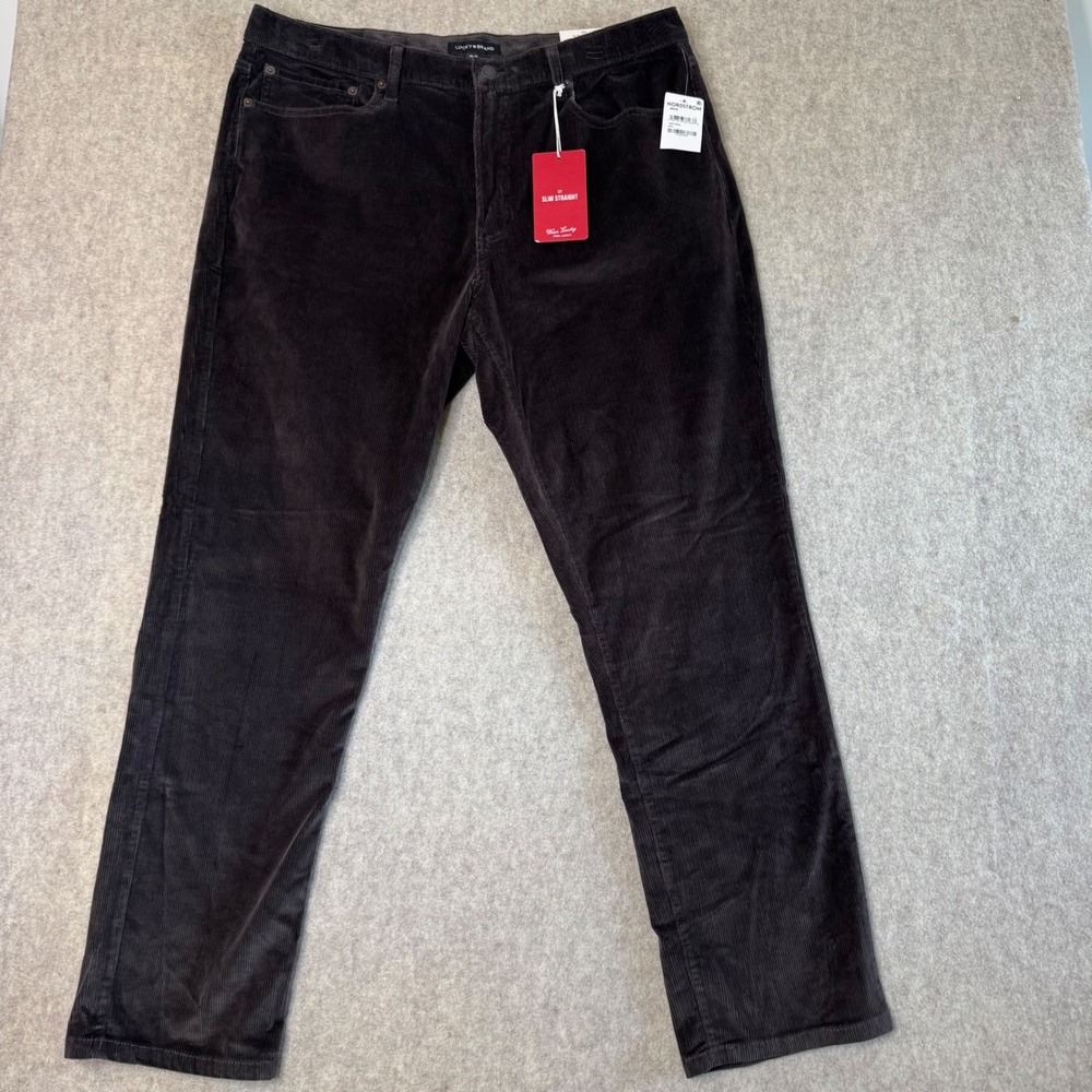 Lucky Brand 121 Slim Straight Corduroy 5 Pocket Pants Mens 38x30 Brown